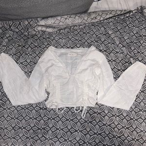 white long sleeve crop